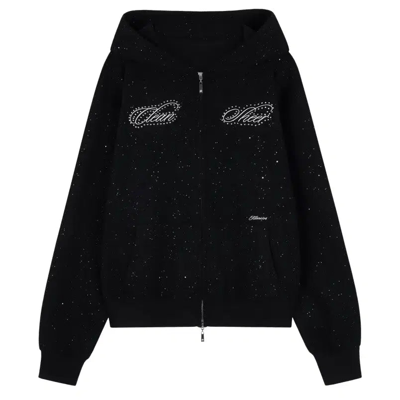 [BUNJANG] Klitsch Twinkle Dust Hooded Zip-up, Black / 클리시어 Twinkle Dust Hooded Zip-up, Black