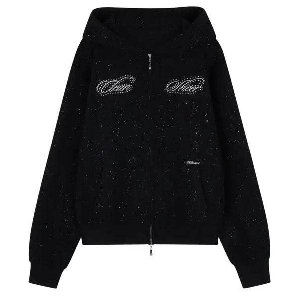 [BUNJANG] Klitsch Twinkle Dust Hooded Zip-up, Black / 클리시어 Twinkle Dust Hooded Zip-up, Black