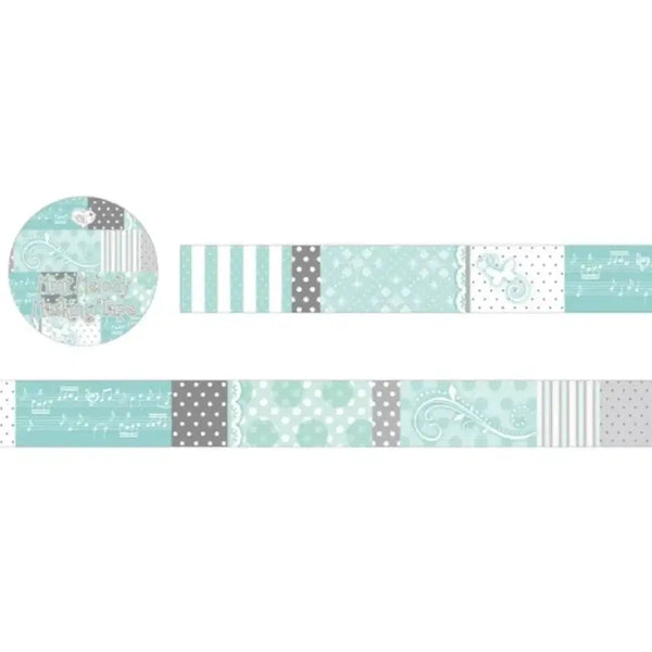 [BUNJANG] Pearly Button Mint Melody Washi Tape / [펄리버튼] 민트멜로디 마테