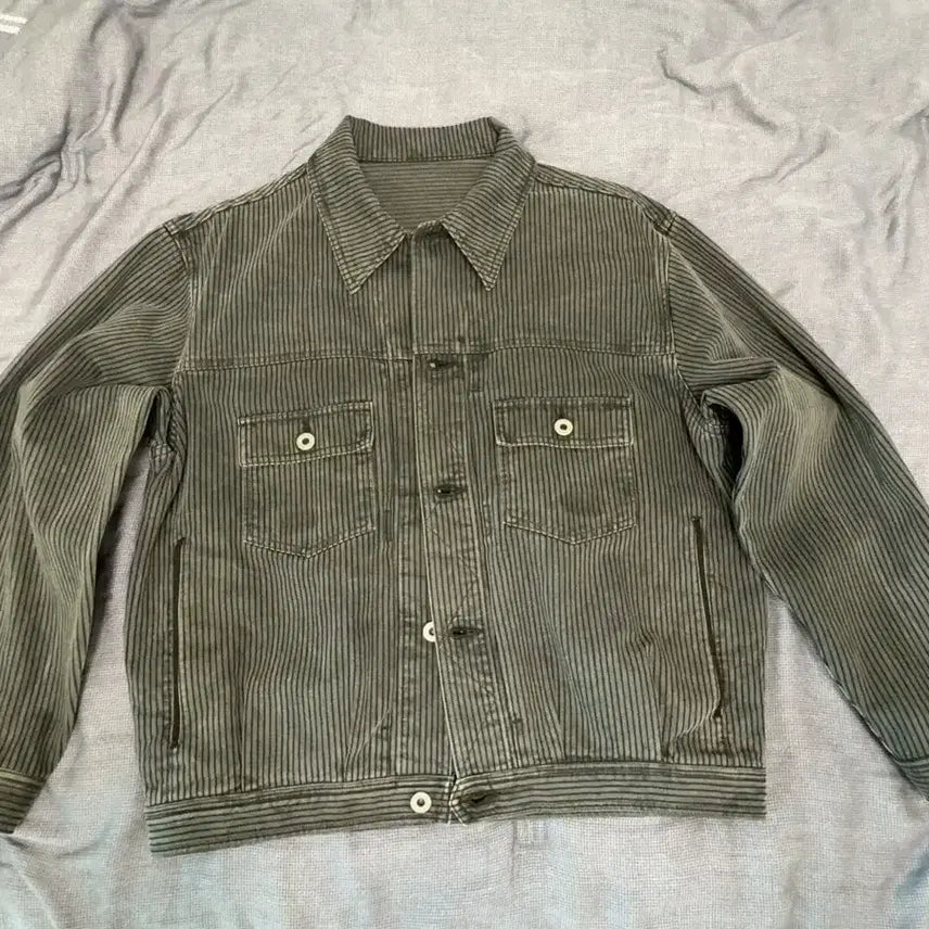 [BUNJANG] Politeru Used Trucker Jacket Dyed Grey M / 폴리테루 트러커 자켓 다이드 그레이 M