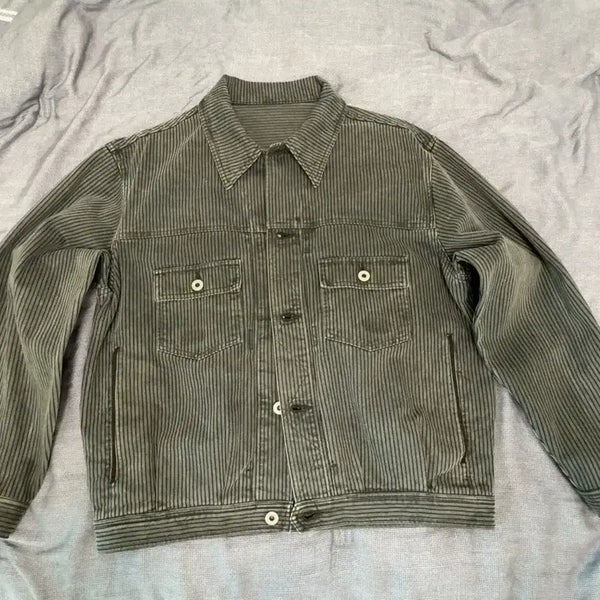 [BUNJANG] Politeru Used Trucker Jacket Dyed Grey M / 폴리테루 트러커 자켓 다이드 그레이 M