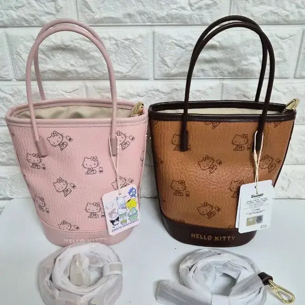 [BUNJANG] Hello Kitty Pattern Bucket Bag Pink/Brown / 헬로키티 패턴 버킷백 핑크/브라운 개당가격 새상품 입니다