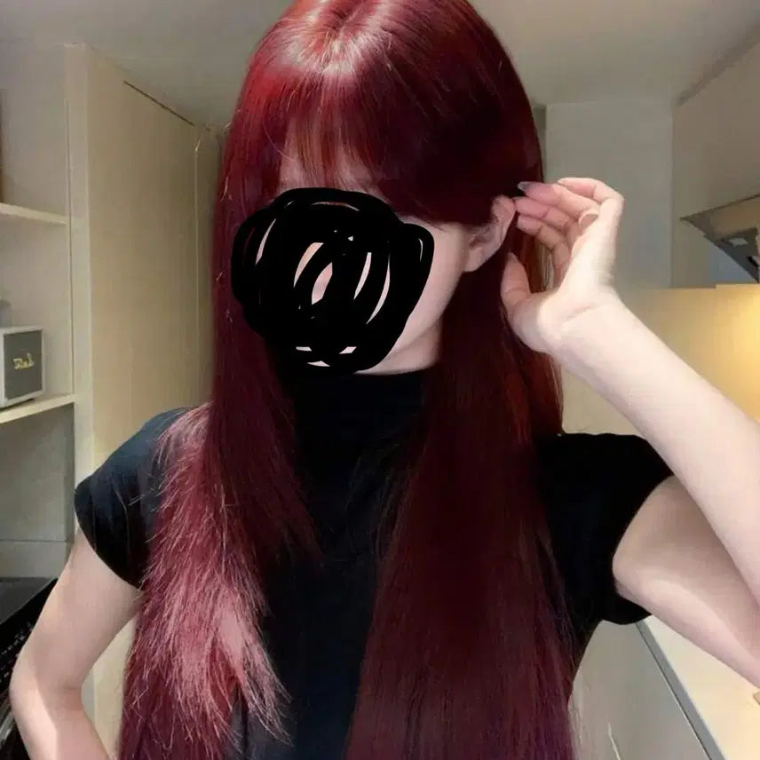 [BUNJANG] Straight Red Wig / 스트레이트 레드 가발