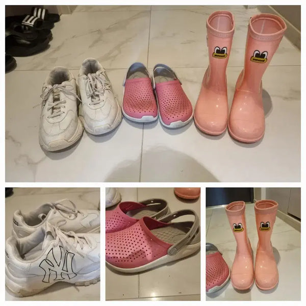 [BUNJANG] Bundle Set MLB Sneakers, Crocs Sandals, Pancoat Rain Boots (Sizes 225-230mm) / 3켤레일괄.MLB 운동화,크록스라이트, 팬콧 장화 225.230
