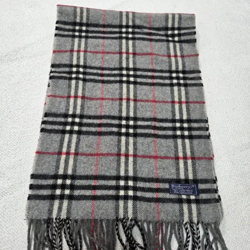 [BUNJANG] Lambswool Burberry Check Muffler Grey / 램스울 버버리 체크 머플러 그레이