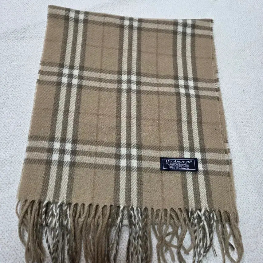 [BUNJANG] Lambswool Burberry Check Muffler Beige / 램스울 버버리 체크 머플러 베이지