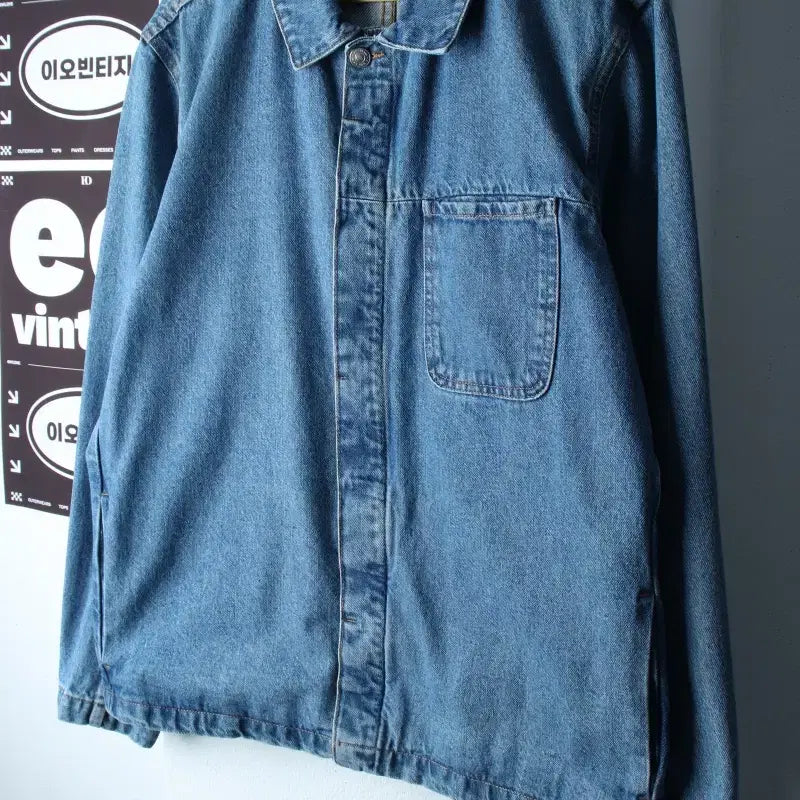 [BUNJANG] Zara Zip-Up Windbreaker Denim Trucker Jacket Light Wash / (L-XL) 자라 집업 바람막이 점퍼자켓 데님 연청 트러커-H37557