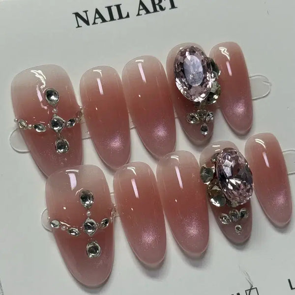 [BUNJANG] Handmade Nail Tips M (2.5cm) Artificial Swirl / 수제네일팁 M(2.5cm) 인공스와