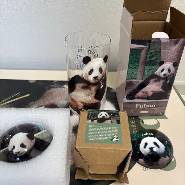 [BUNJANG] Fu Bao Cup and Paperweight Bundle Set / 푸바오 컵 문진 두개 일괄판매