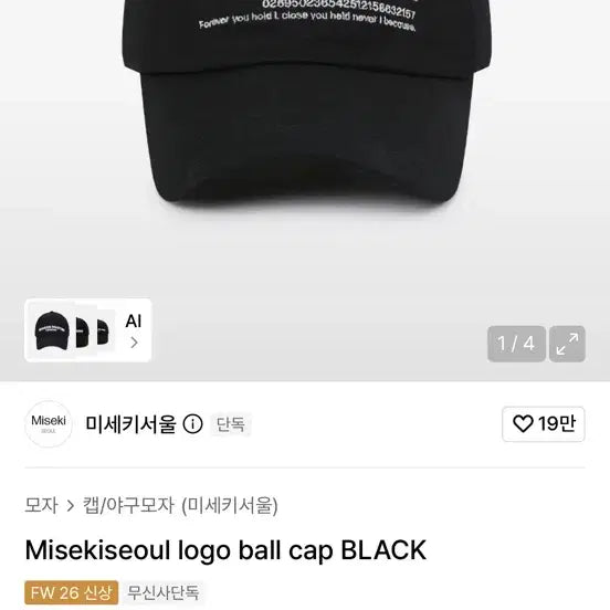 [BUNJANG] Miseki Seoul Cap / 미세키서울모자