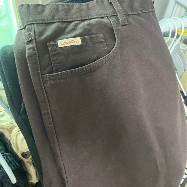 [BUNJANG] Calvin Klein Cotton Pants Brown / 캘빈클라인 면바지 브라운