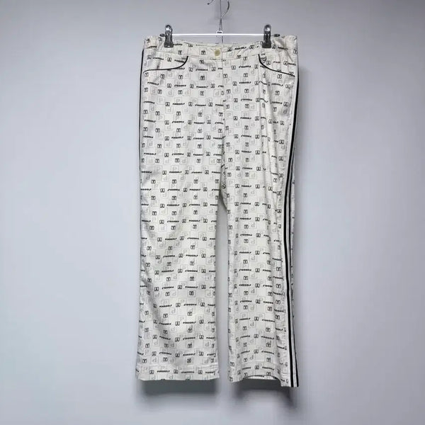 [BUNJANG] PING Women's Pattern Logo 9-Part Golf Pants Ivory Size 66-77 / PING 핑 골프웨어 패턴 로고 9부 골프바지 여성 66반 사이즈 아이보리