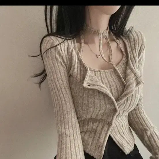 [BUNJANG] Love&Some Sleeveless Cardigan Set / 에이블리 럽앤썸 나시가디건 세트