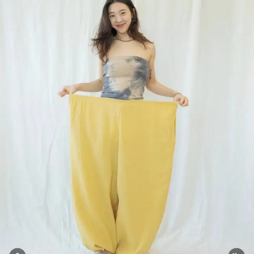 [BUNJANG] Malgeumbok Yellow Monk Pants / 맑음복 노랑 스님바지
