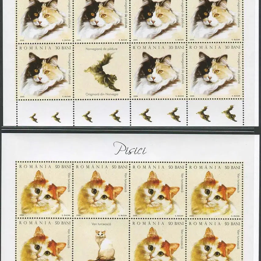 [BUNJANG] Romania Cat Sheet Set (2006) / [BKstamp외국우표]루마니아 고양이 시트 6종완(2006년)