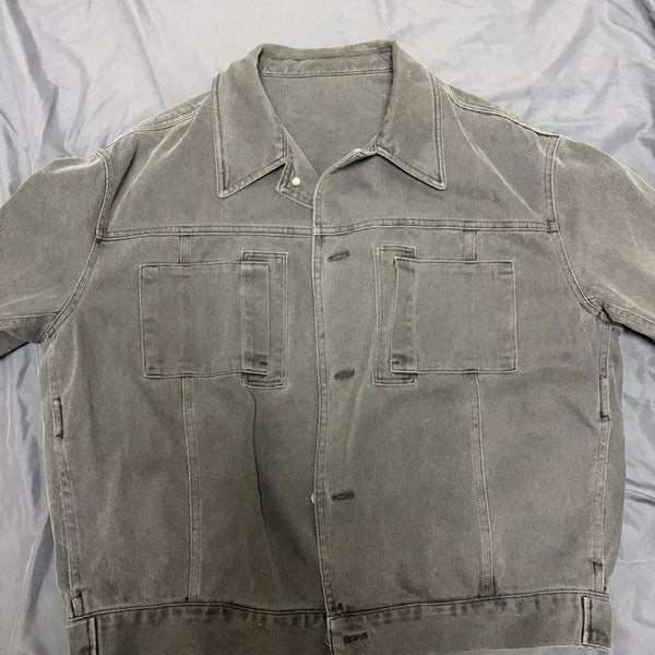 [BUNJANG] COOR Denim Crop Jacket Grey Size L / 쿠어 데님 그레이 크롭 자켓 L 사이즈