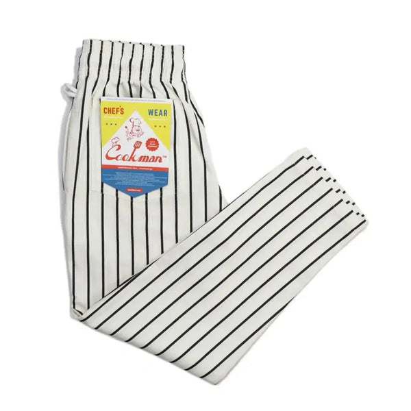 [BUNJANG] Cookman Chef Pants Stripe White / [L] 쿡맨 셰프 팬츠 스트라이프 화이트