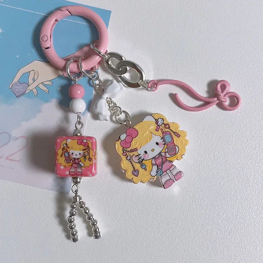 [BUNJANG] Handmade Y2K Kitty Charm Keychain / (handmade) Y2K 키티키링
