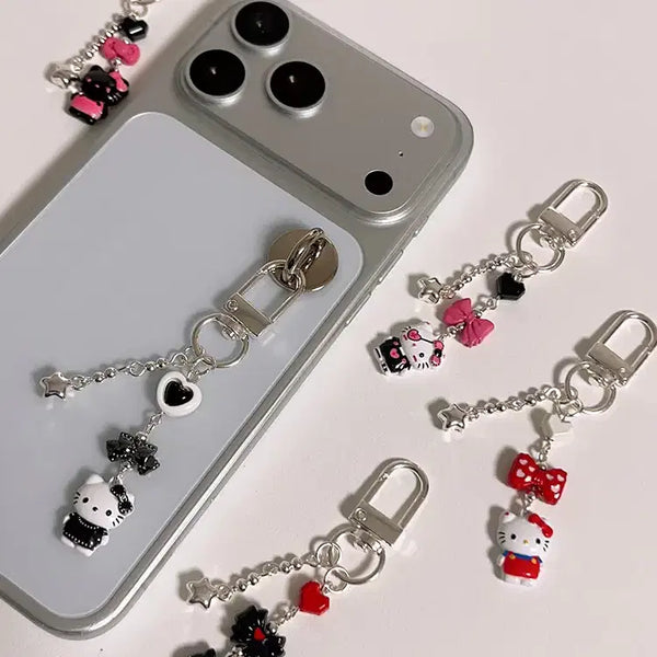 [BUNJANG] Handmade Metal Ribbon Kitty Keychain / 리본 키티 키링(메탈)