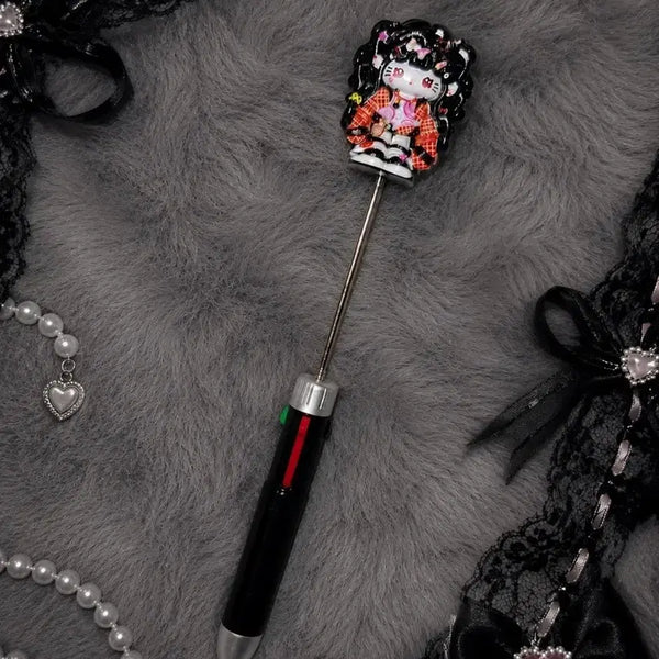 [BUNJANG] Punk Kitty Figure Ballpoint Pen DIY / 펑크 키티 피규어 삼색볼펜 볼꾸 DIY