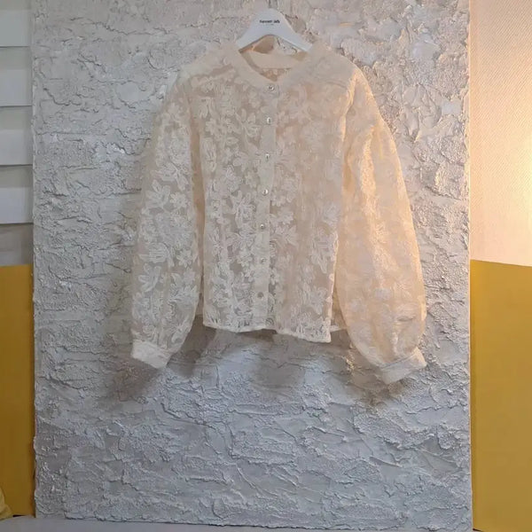 [BUNJANG] GRL Organza Flower Cardigan Jacket / 재팬산. 그레일 GRL 오간자 플라워 가디건자켓가단