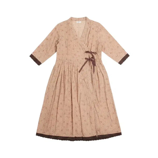 [BUNJANG] Women's Floral Print Wrap Style Midi Dress / 여성F/ 랩스타일 잔꽃 원피스BG 38-17