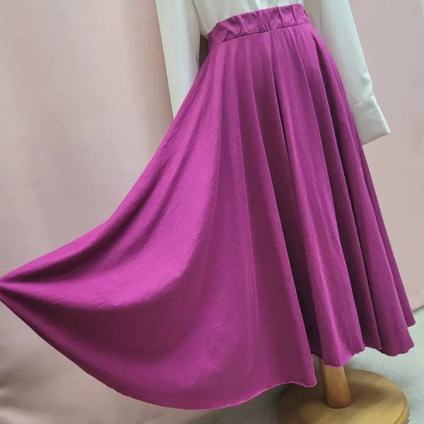 [BUNJANG] Magenta Purple Flare Long Skirt / 마젠타퍼플 플레어 롱스커트