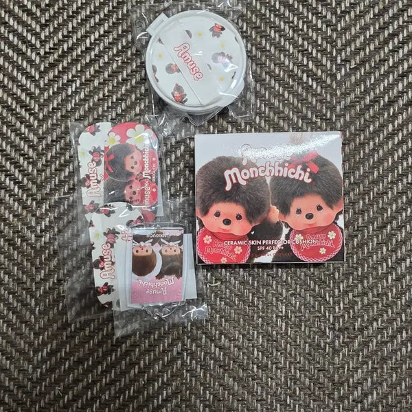 [BUNJANG] Amuse x Monchhichi Ceramic Cushion Set / 어뮤즈 세라믹 몬치치 쿠션 ,헤어시트