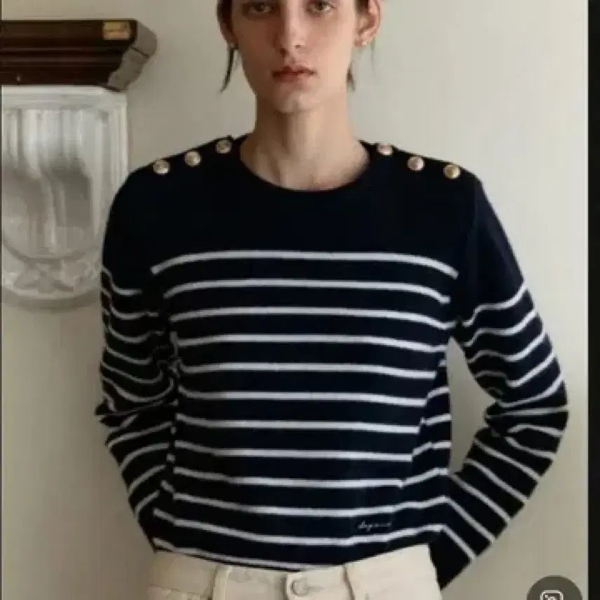[BUNJANG] Depound Striped Navy Knit / 드파운드 스트라이프 네이비 니트 depound