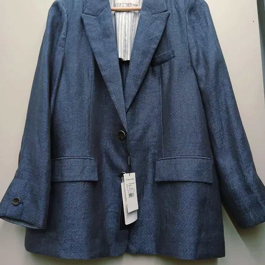 [BUNJANG] Taharri 100% Linen Women's Jacket Navy / (새상품)타하리 린넨100% 여성 자켓 100