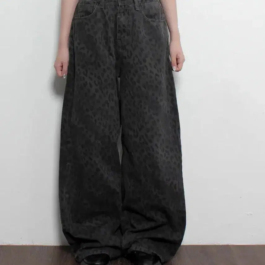 [BUNJANG] Pikied Leopard Wide Pants / 피키드 레오파드 와이드 PT