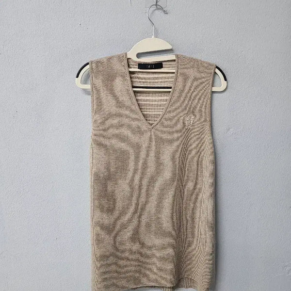 [BUNJANG] Daks V-Neck Knit Vest Beige / 닥스 V넥 니트 조끼 베이지