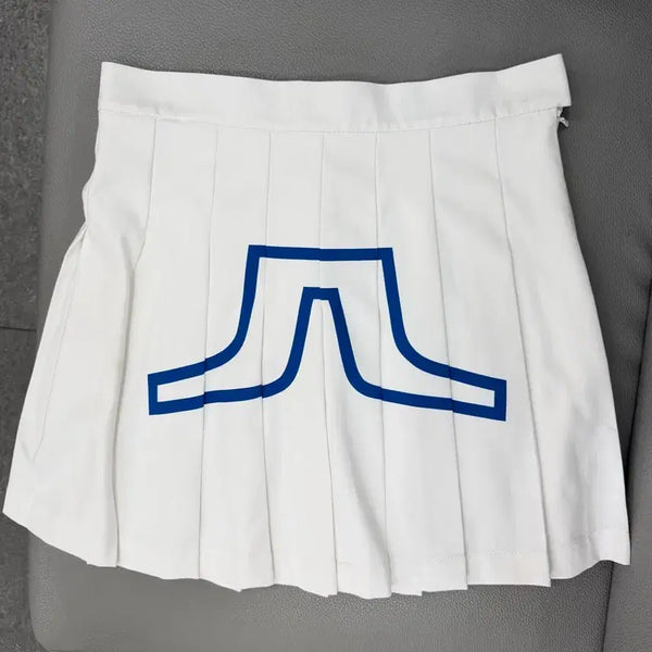[BUNJANG] J. Lindeberg Women's White Logo Pleated Golf Skirt / 정품) 제이린드버그 로고 플리츠 치마