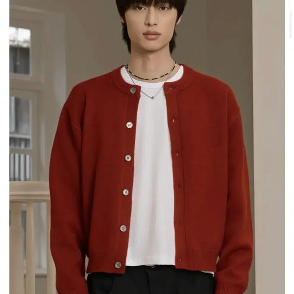 [BUNJANG] Navy Cardigan Knit Top / 가디건 니트 네이비 색상