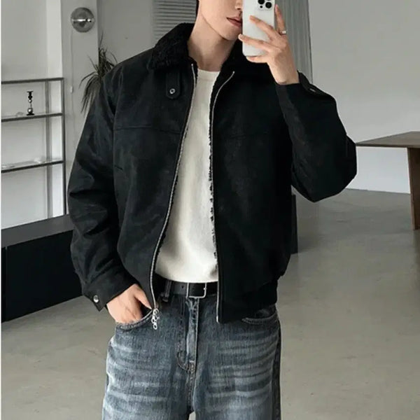 [BUNJANG] Mild Market Black Mustang Jacket / 마일드마켓 무스탕 블랙