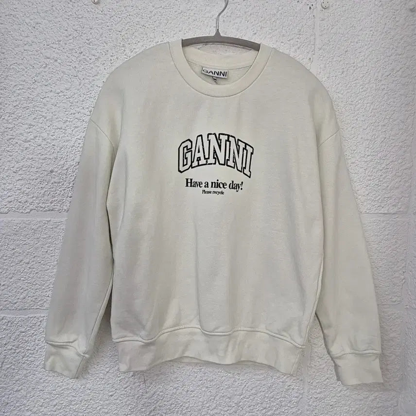 [BUNJANG] GANNI Brushed Interior Sweatshirt Ivory / 가니 GANNI 안기모 맨투맨 아이보리