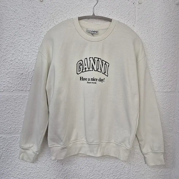 [BUNJANG] GANNI Brushed Interior Sweatshirt Ivory / 가니 GANNI 안기모 맨투맨 아이보리