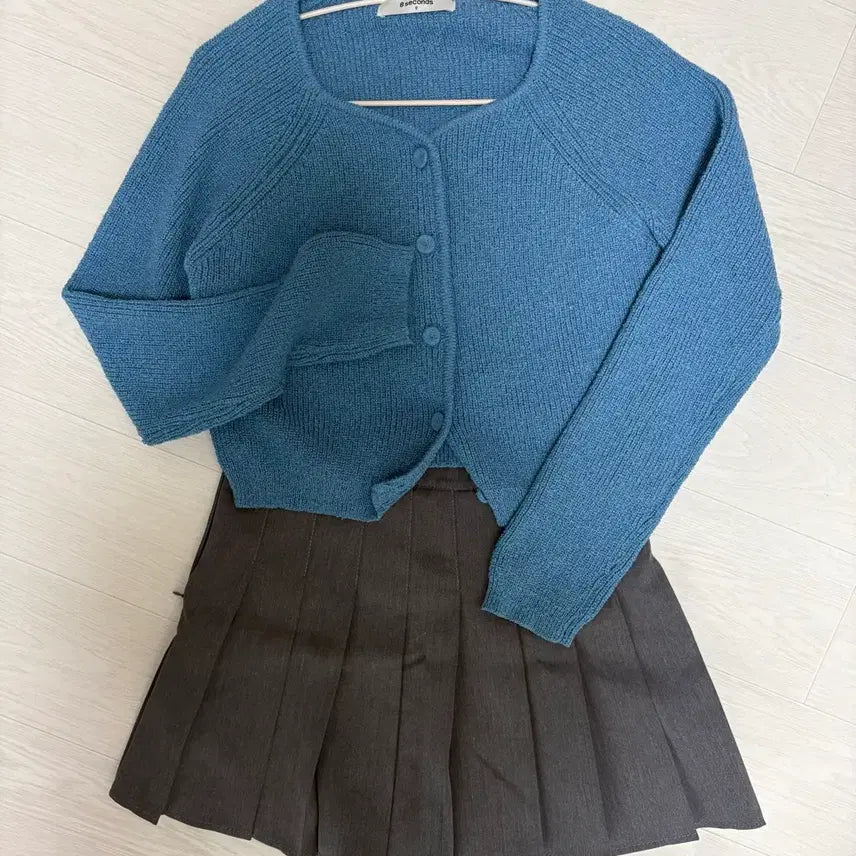 [BUNJANG] 8seconds Teal Blue Knit Cardigan / 8seconds 청록 블루 니트 가디건