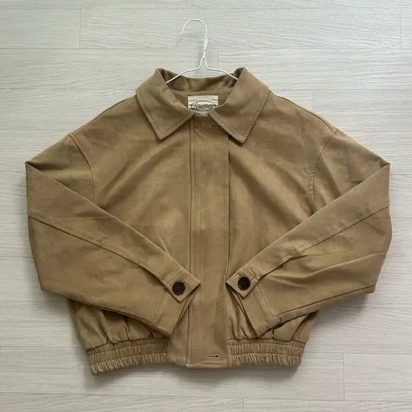 [BUNJANG] Women's Suede Bomber Jacket / 여자 스웨이드 블루종 자켓