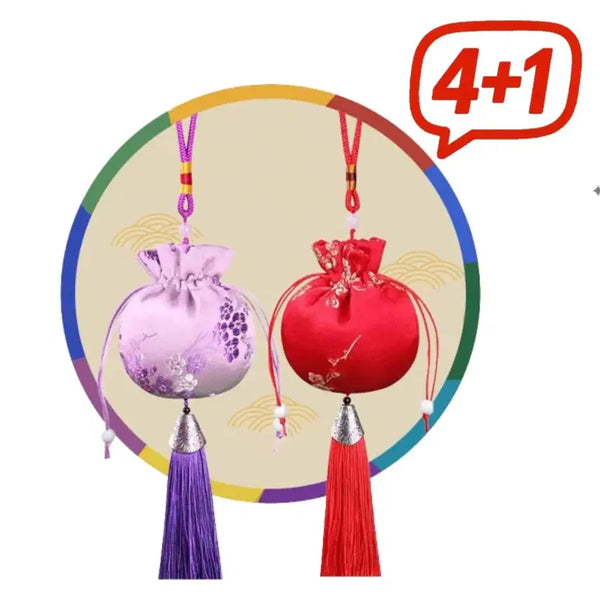 [BUNJANG] Embroidered Silk Lucky Pouch / 4+1 슬기로운 명절 생활 설날 추석 쁘띠 새해 복주머니 선물 행복한 명절되세요~