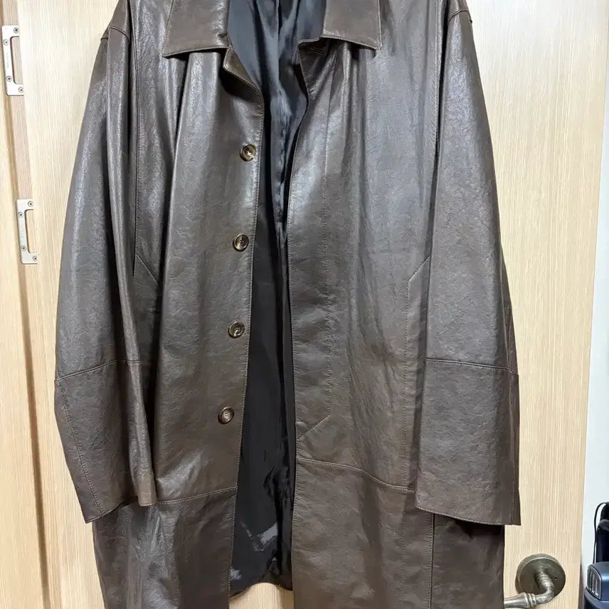 [BUNJANG] L's Youth Leather Car Coat - Brown / [L]유스 레더 카코트 브라운
