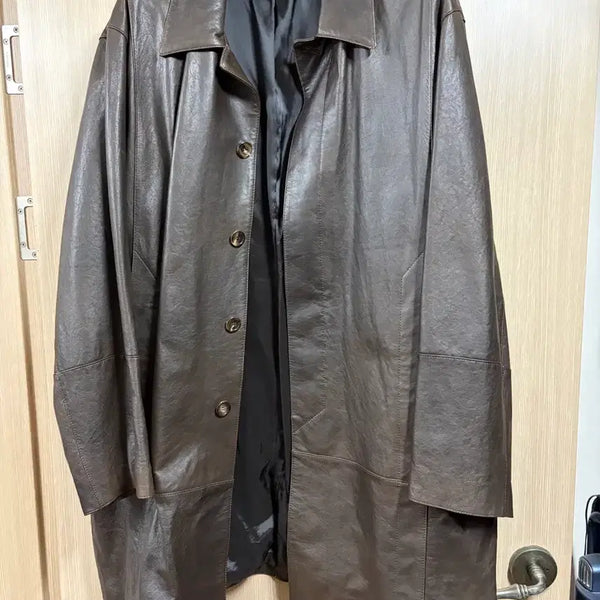 [BUNJANG] L's Youth Leather Car Coat - Brown / [L]유스 레더 카코트 브라운