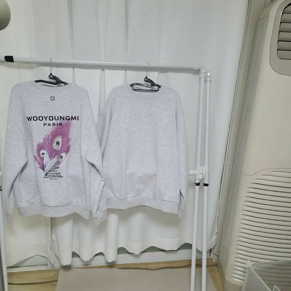 [BUNJANG] Wooyoungmi Feather Pattern Melange Sweatshirt / 우영미 맨투맨깃털무늬멜란지색상종이택있어요새상품