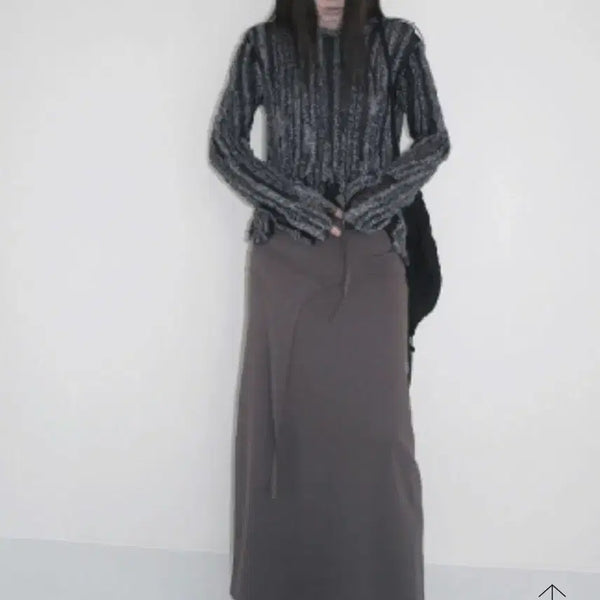 [BUNJANG] After Monday Maxi Layer Strap Skirt (Brown) / 에프터먼데이 맥시 레이어 스트랩 스커트(브라운)