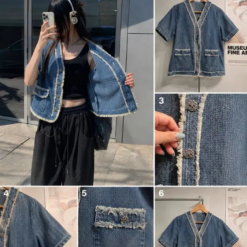 [BUNJANG] Denim Tweed Jacket / (새상품)데님 트위드자켓