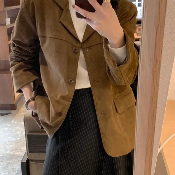 [BUNJANG] 98 Degrees Suede Jacket / 98도씨 서플 스웨이드 자켓