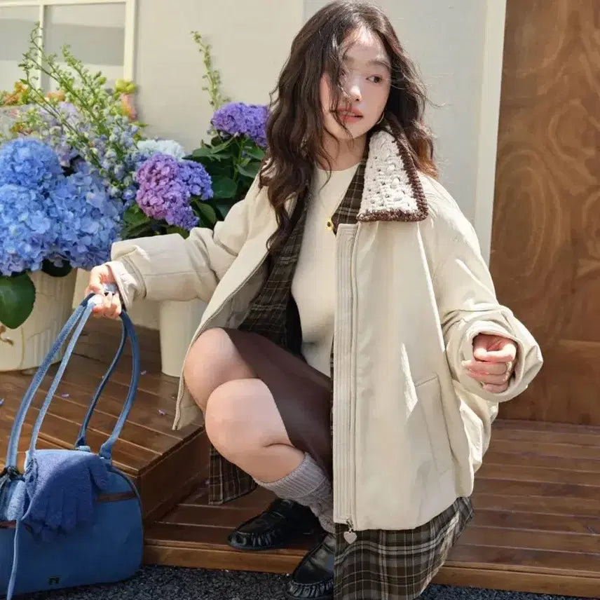 [BUNJANG] KUOSE Kara Neck Leather Duck Down Padding L Size / 새상품) 쿠오세 KUOSE 카라넥 레더 덕다운 패딩 L사이즈
