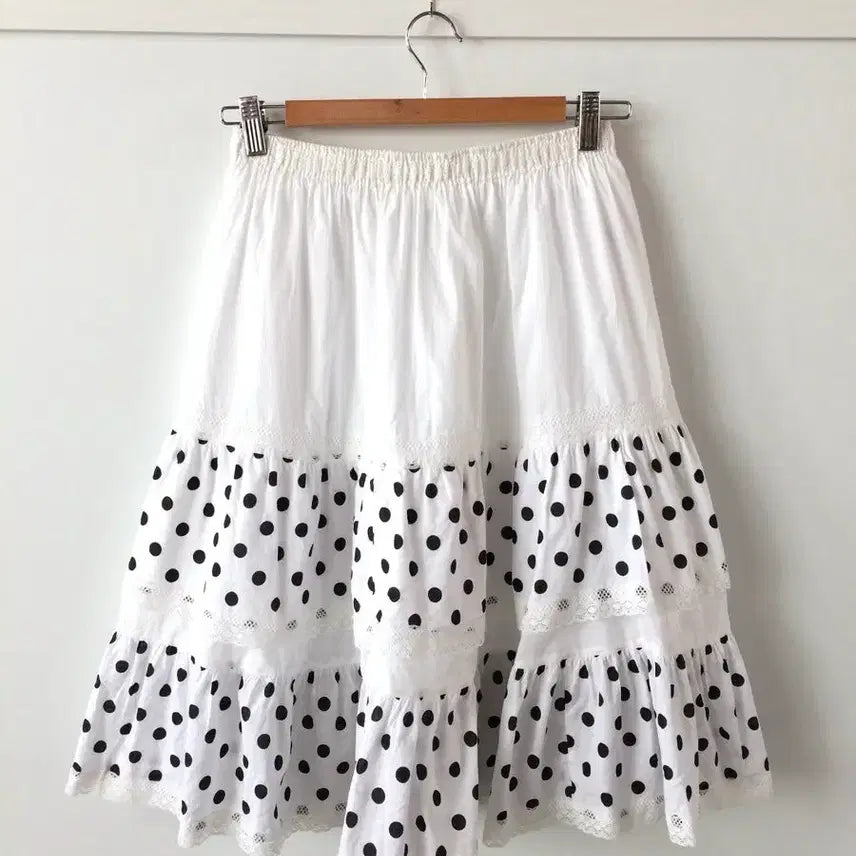 [BUNJANG] Vintage Polka Dot Layered Skirt / 빈티지 도트 캉캉 레이어드 스커트 옷속무