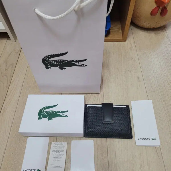 [BUNJANG] Lacoste Card Holder Black / 신상 라코스테 카드지갑 블랙(새상품).