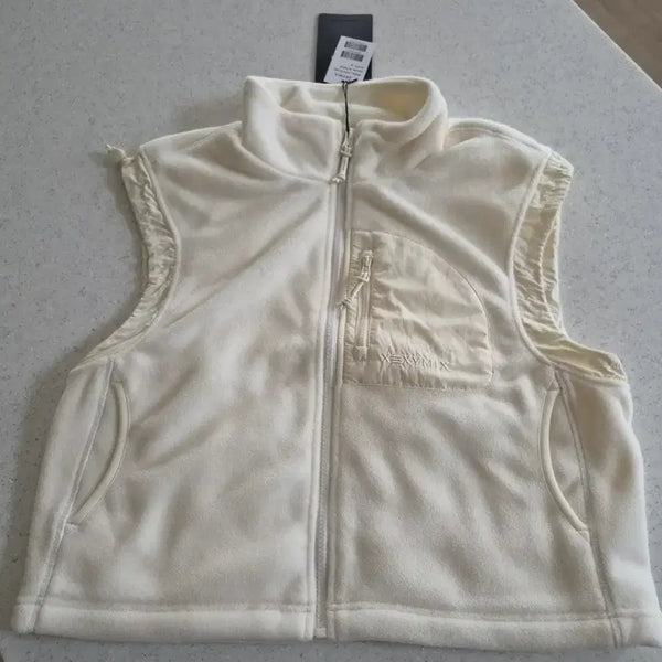 [BUNJANG] Xexymix Woven Patch Fleece Vest Egg White / 새상품-테그있음)우븐 패치 플리스 베스트(조끼)(에그화이트)(젝시믹스)(50%할인)